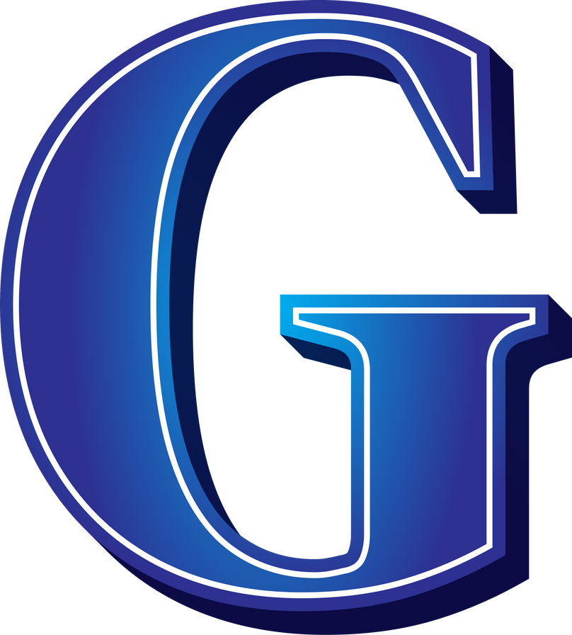 Blue Gradient Alphabet Letter G